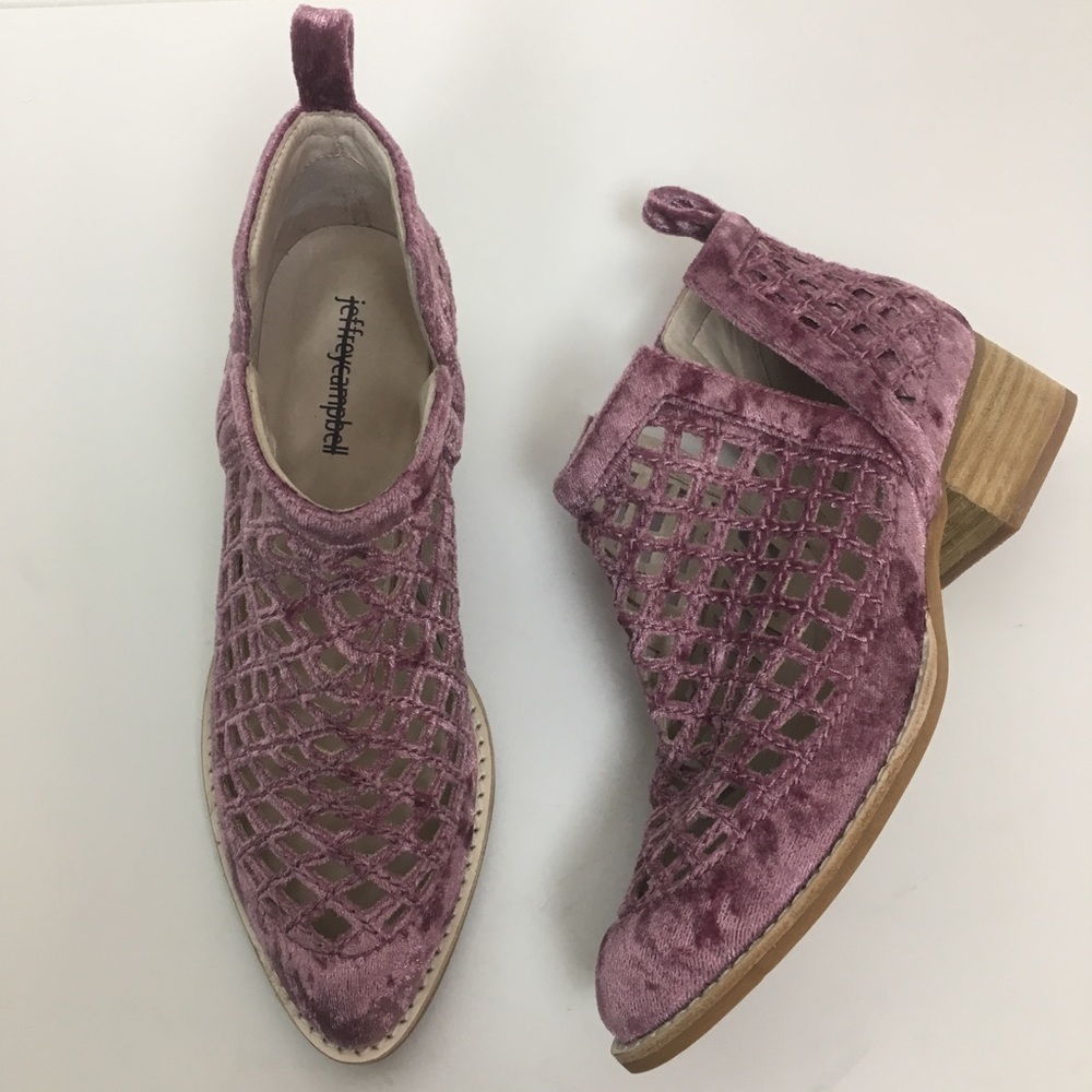 NEW Jeffrey Campbell Velvet Cutout Booties